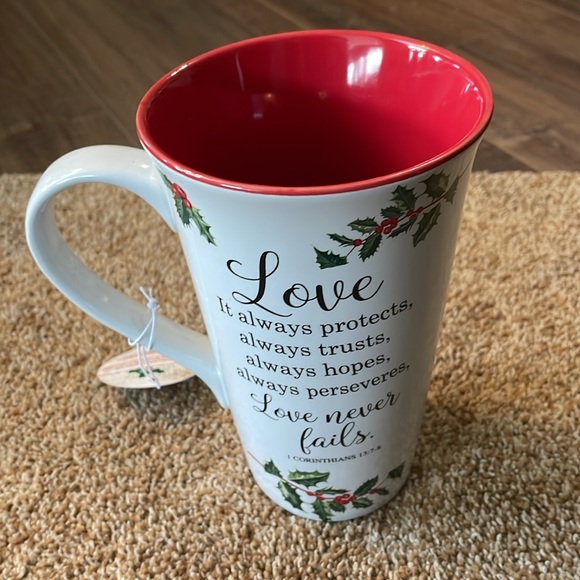 Global Design Mug Love Never Fails Religious Corinthians 10oz - Picture 3 of 5